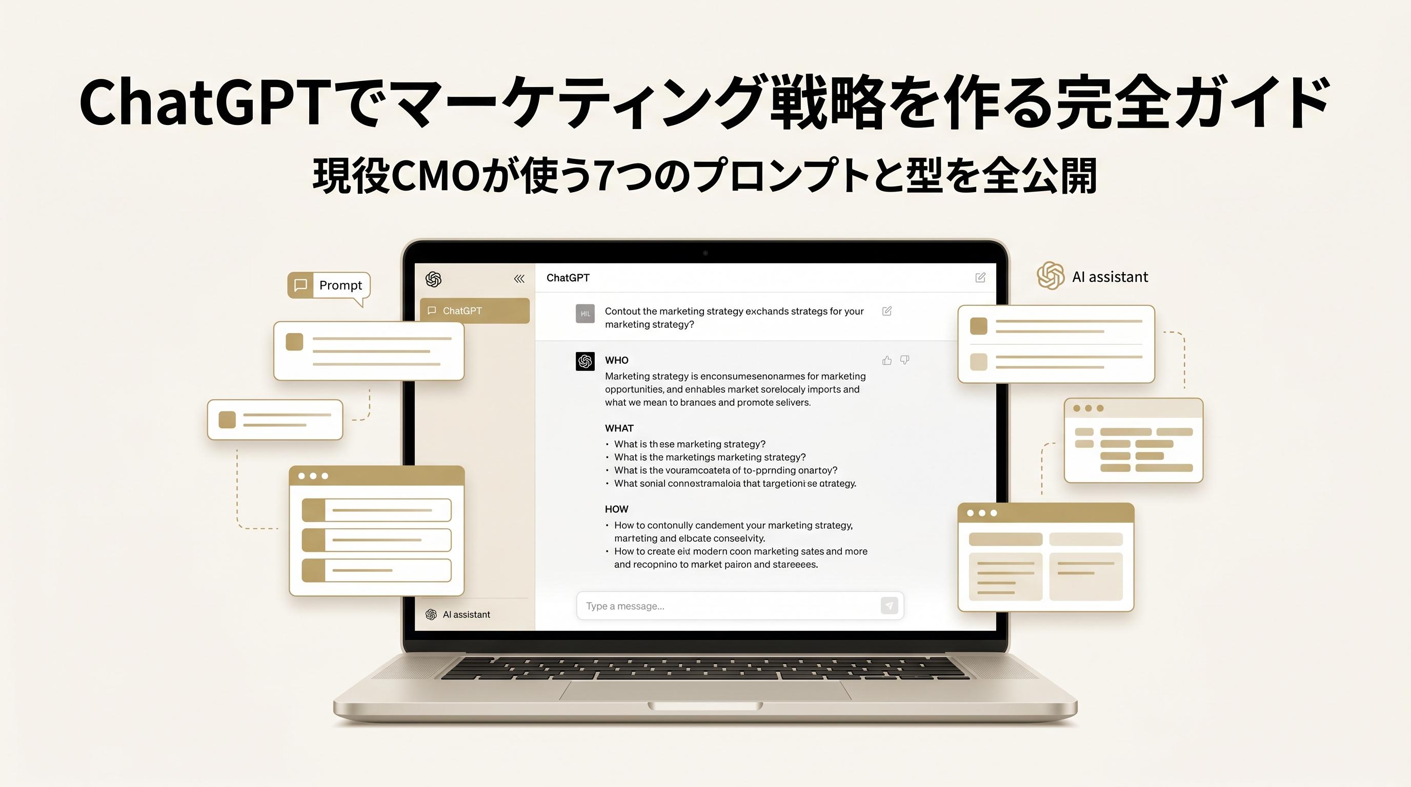 ChatGPTでマーケティング戦略を作る完全ガイド|プロンプト×コンテクスト×ハーネス設計とコピペで使える7つのプロンプト