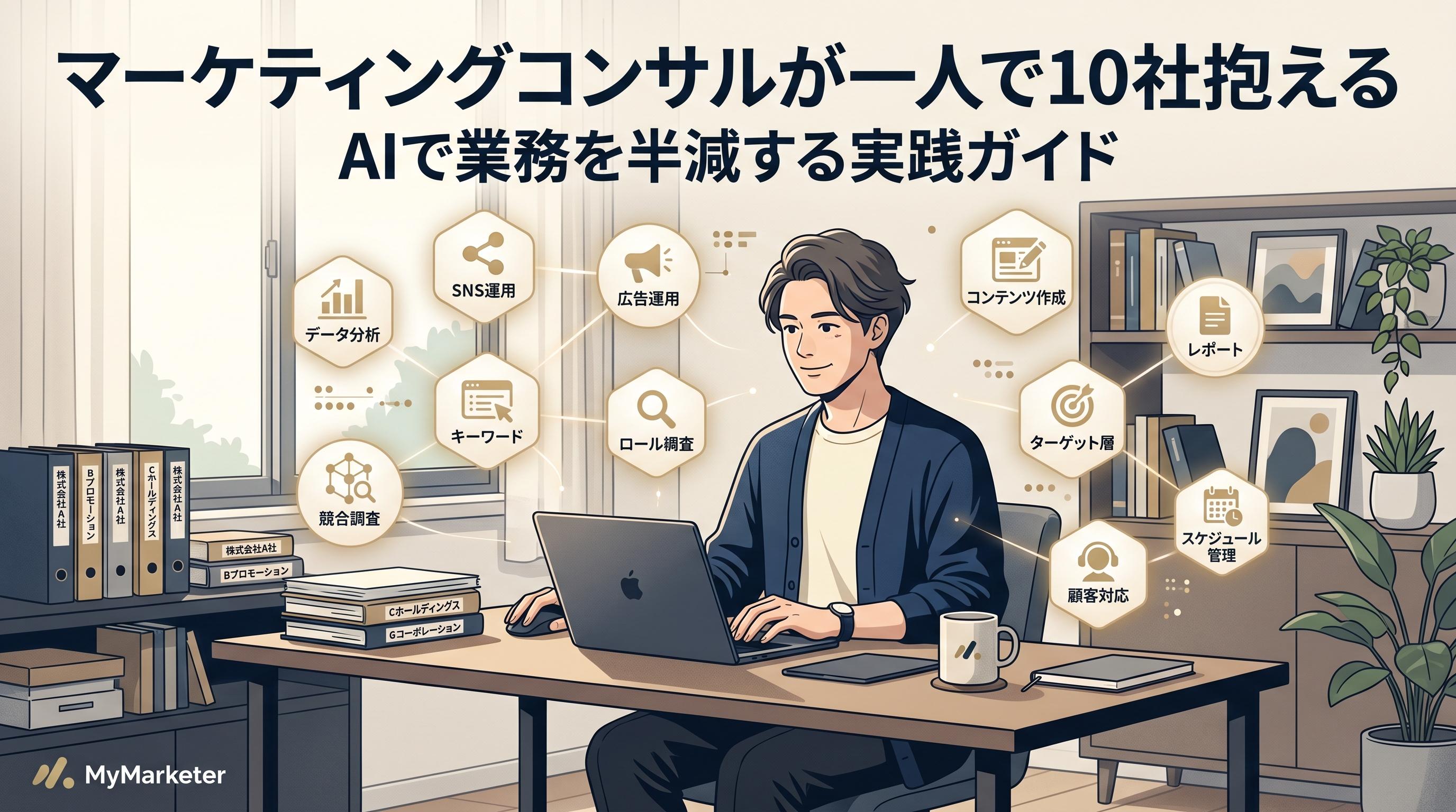 マーケティングコンサルが「5社の壁」を超える方法|AIを専属マーケター化して打ち合わせのみで回せる働き方へ